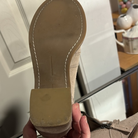 Dolce Vita Jealous Block Heel Tan Suede Lug Boots - Picture 7 of 10